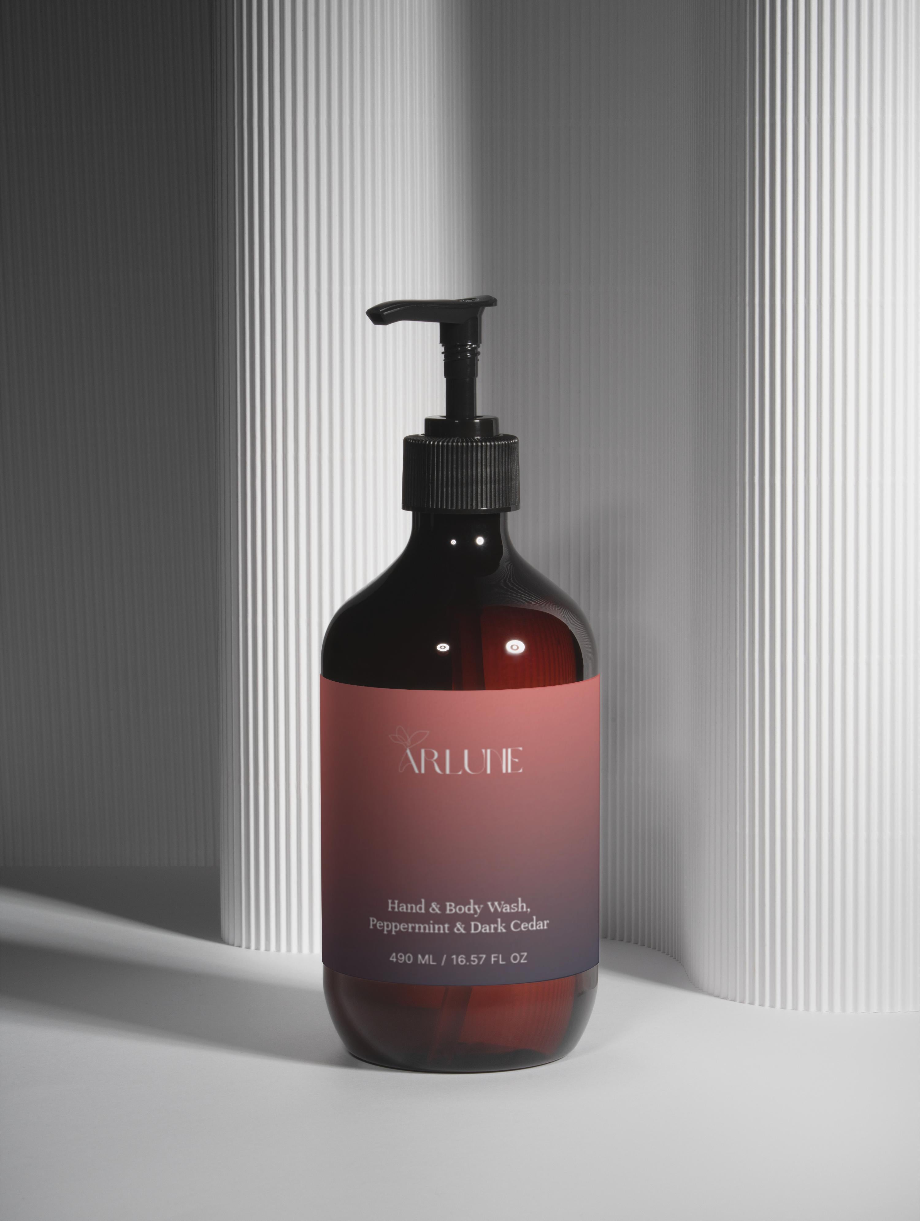 Hand & Body Wash, Peppermint & Dark Cedar